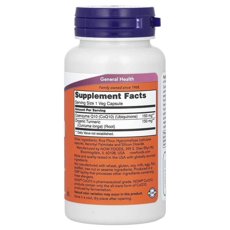 NOW Foods, коэнзим Q10, 150 мг, 100 растительных капсул
