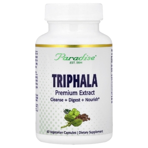 Paradise Herbs, Triphala, экстракт премиального качества, 60 вегетарианских капсул