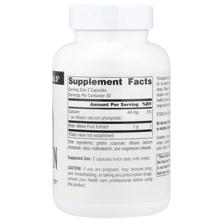 Source Naturals, Китайская горькая тыква, 60 капсул