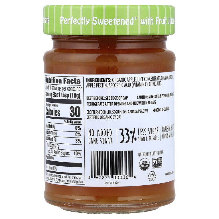 Crofter's Organic, органический спред Just Fruit®, со вкусом абрикоса, 283 г (10 унций) (Товар снят с продажи) 