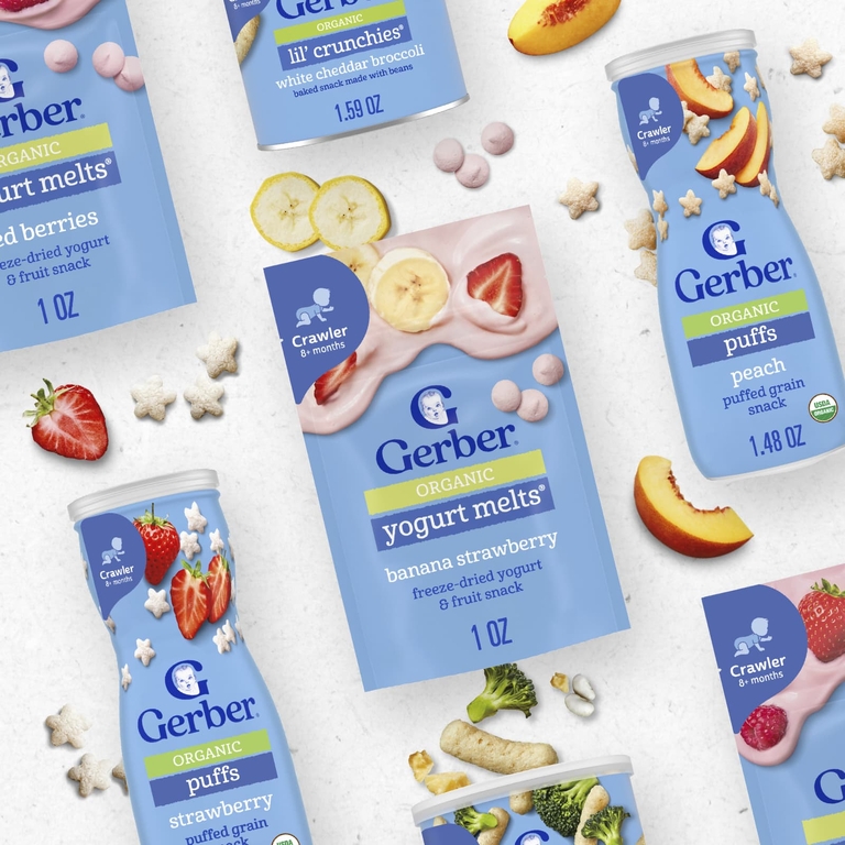 Gerber, шарики из йогурта, для детей от 8 месяцев, красные ягоды, 28 г (1 унция)