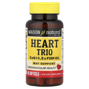 Mason Natural, Heart Trio, коэнзим Q10, пищевой и рыбий жир, 60 мягких таблеток (Товар снят с продажи) 