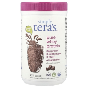 Simply Tera's, Чистый сывороточный протеин, темный шоколад, 340 г (12 унций)