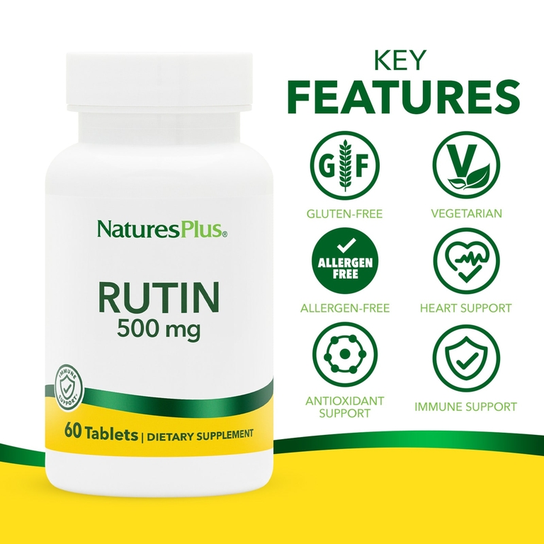 NaturesPlus, Рутин, 500 мг, 60 таблеток