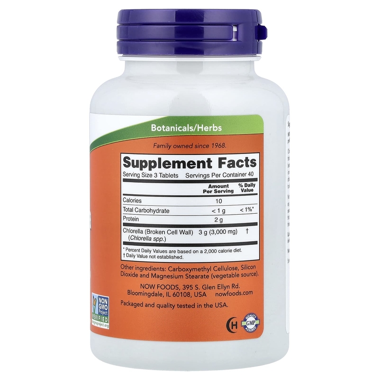 NOW Foods, хлорелла, 120 таблеток (1 г в 1 таблетке)