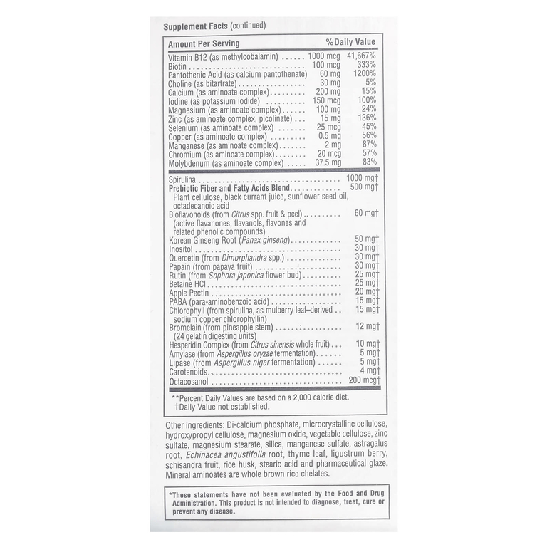 NaturesPlus, добавка с мультивитаминами и минералами с концентрированными цельными продуктами, без железа, 180 мини-таблеток