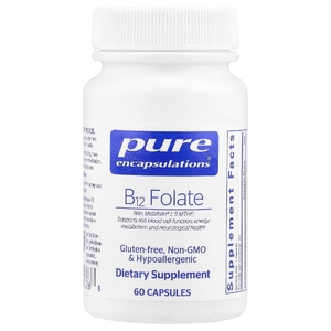 Pure Encapsulations, Фолат B12, 60 капсул