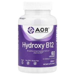Advanced Orthomolecular Research AOR, гидроксокобаламин (витамин B12), 1000 мкг, 60 пастилок