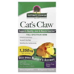 Nature's Answer, кошачий коготь, 90 вегетарианских капсул (450 мг в 1 капсуле)