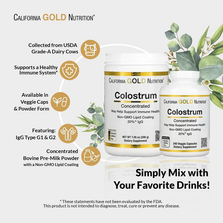 California Gold Nutrition, концентрированное молозиво в порошке, 200 г (7,05 унции)