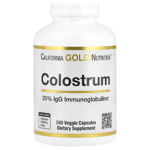 California Gold Nutrition, молозиво с 20% иммуноглобулинов IgG, 240 растительных капсул