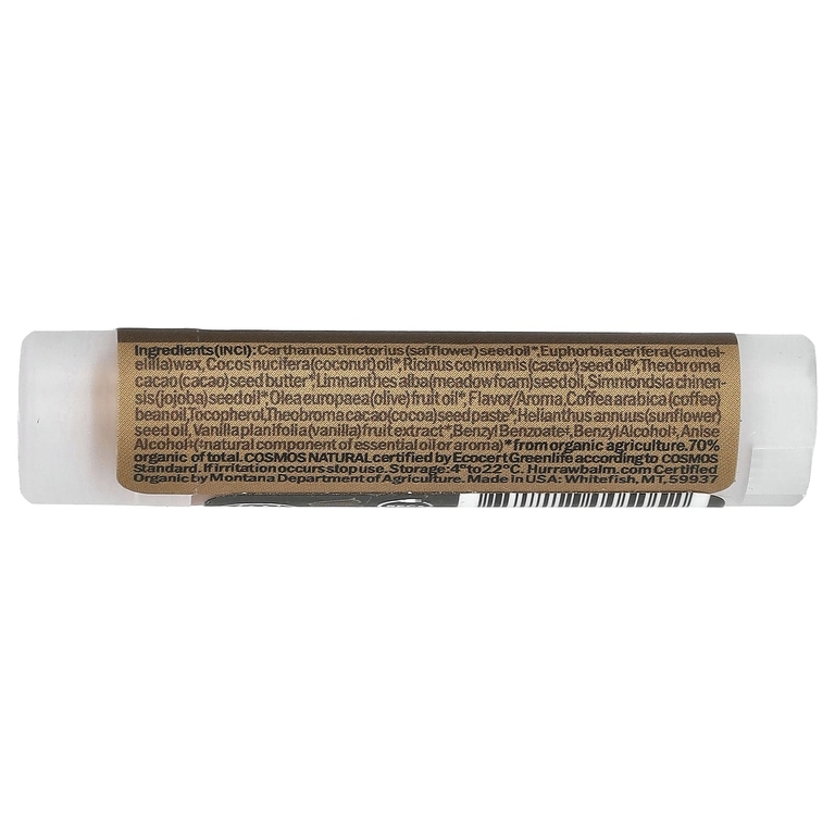 Hurraw! Balm, бальзам для губ, кофе, 4,8 г (0,17 унции) (Товар снят с продажи) 