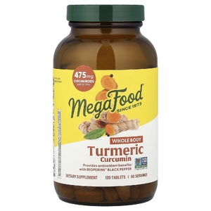 MegaFood, куркумин из куркумы, для всего организма, 120 таблеток