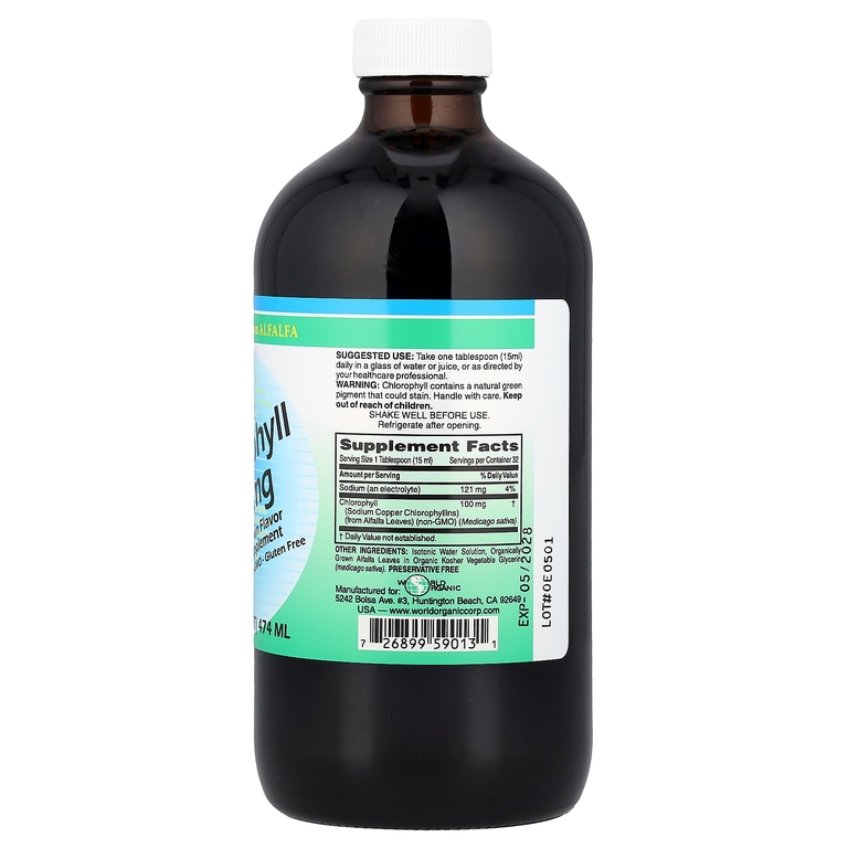 World Organic, жидкий хлорофилл, 474 мл (16 жидк. унций)
