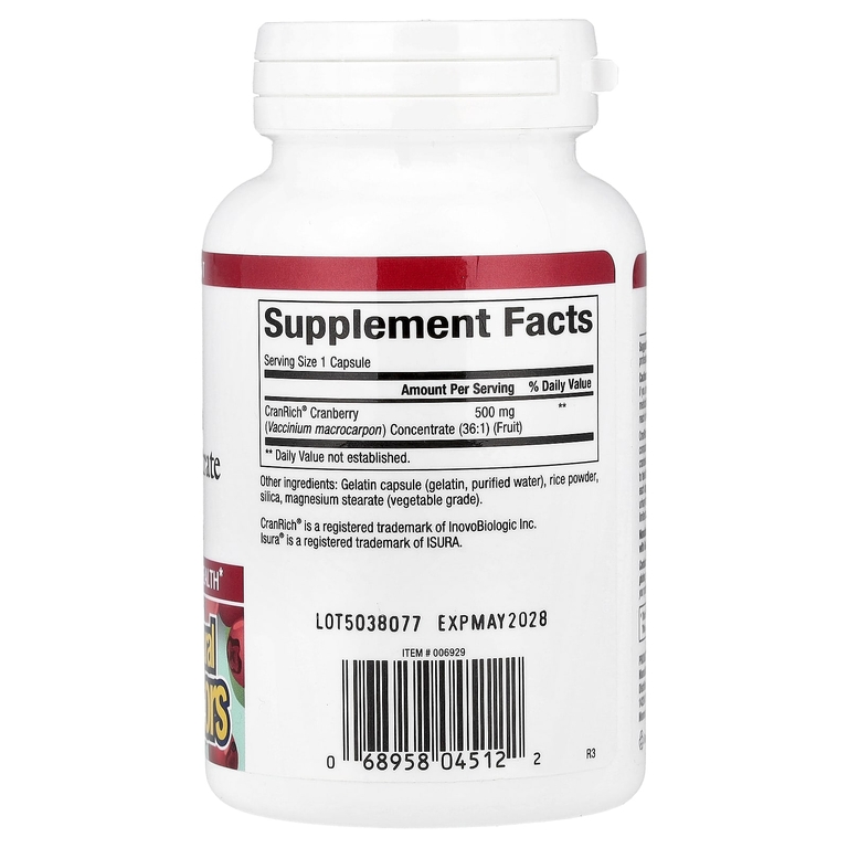 Natural Factors, концентрат клюквы, суперсила, 500 мг, 90 капсул