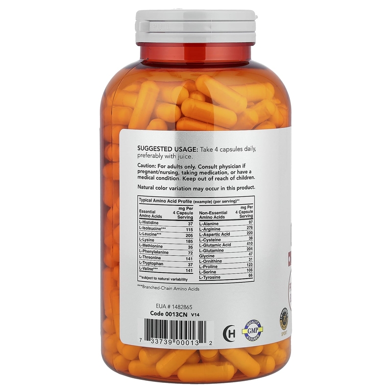 NOW Foods, Спорт, комплекс аминокислот, 360 капсул