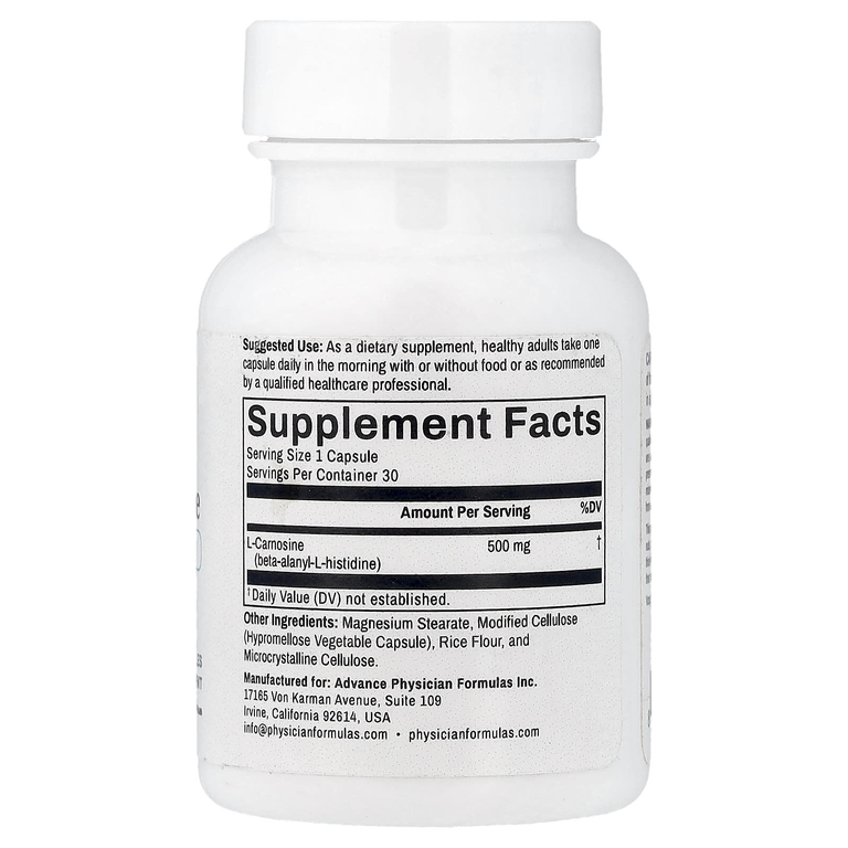 Advance Physician Formulas, L-карнозин, 500 мг, 30 вегетарианских капсул