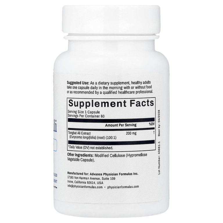Advance Physician Formulas, эврикома длиннолистая, 200 мг, 60 капсул