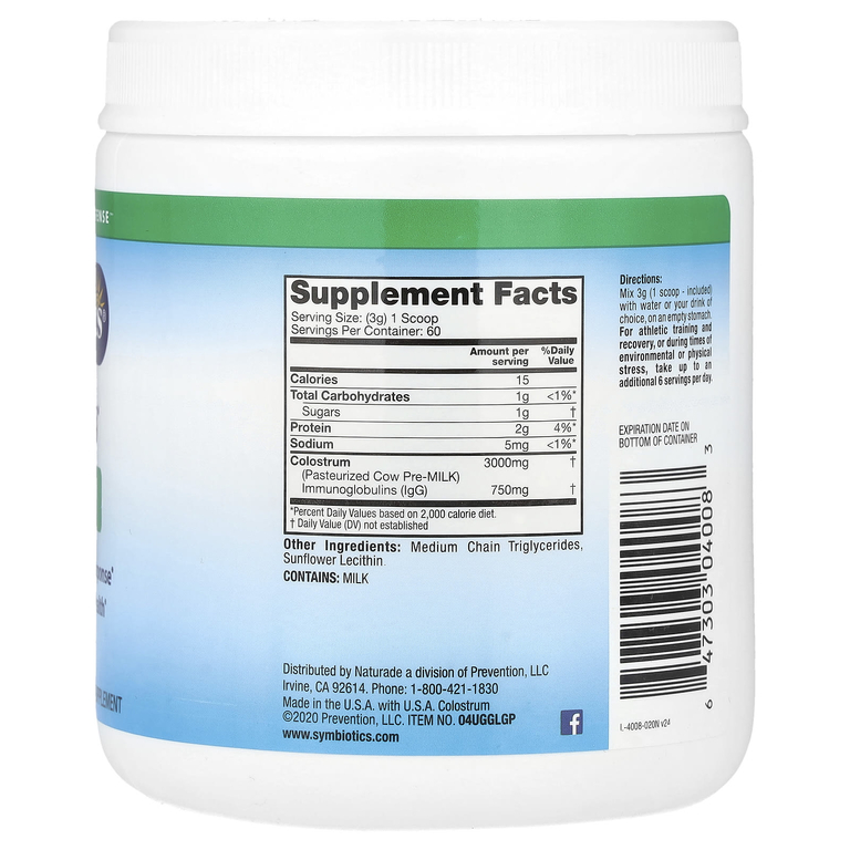 Symbiotics, молозиво в порошке, 180 г (6,3 унции)