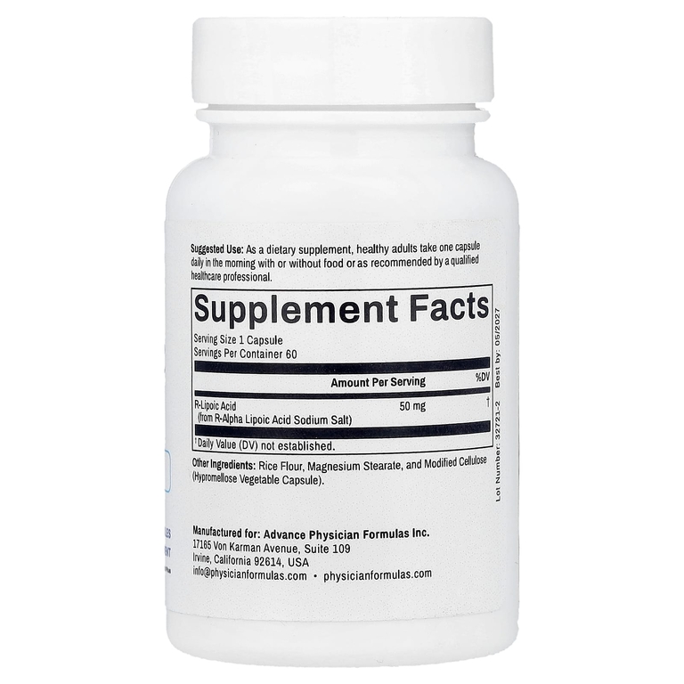 Advance Physician Formulas, R-липоевая кислота, 50 мг, 60 капсул