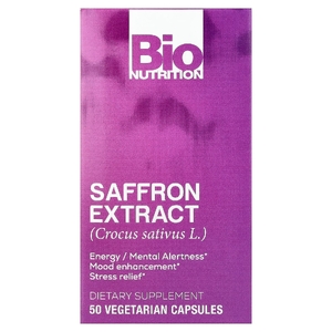 Bio Nutrition, экстракт шафрана, 50 вегетарианских капсул (88,5 мг в 1 капсуле)