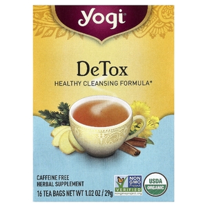 Yogi Tea, очищающий чай без кофеина, 16 чайных пакетиков, 29 г (1,02 унции)