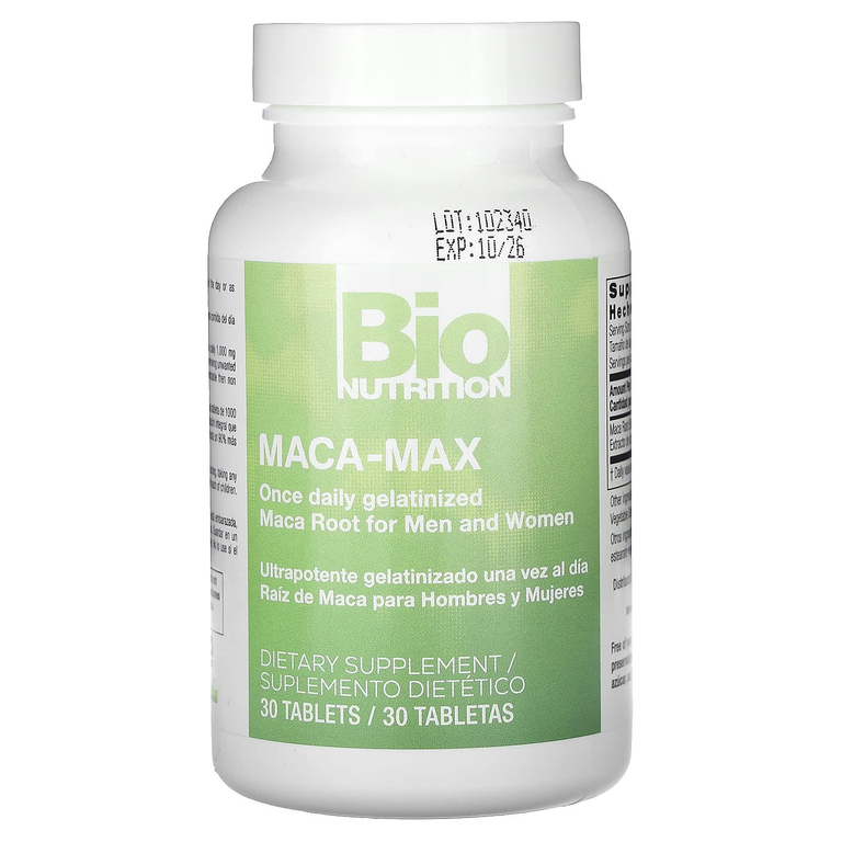 Bio Nutrition, перуанская мака для мужчин и женщин, 30 таблеток