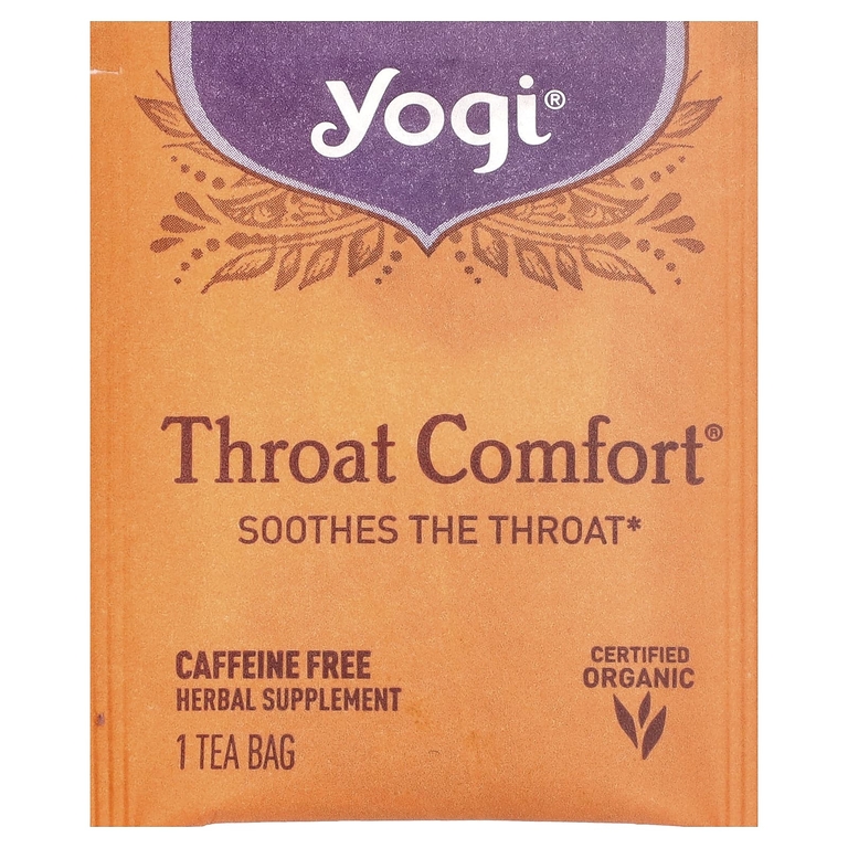 Yogi Tea, чай для облегчения боли в горле без кофеина, 16 чайных пакетиков, 36 г (1,27 унции)