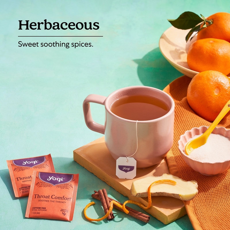 Yogi Tea, чай для облегчения боли в горле без кофеина, 16 чайных пакетиков, 36 г (1,27 унции)