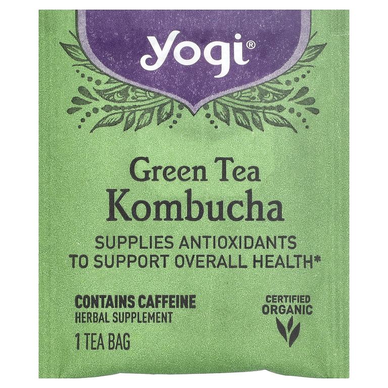 Yogi Tea, зелёный чай комбуча, 16 чайных пакетиков, 32 г (1,12 унции)