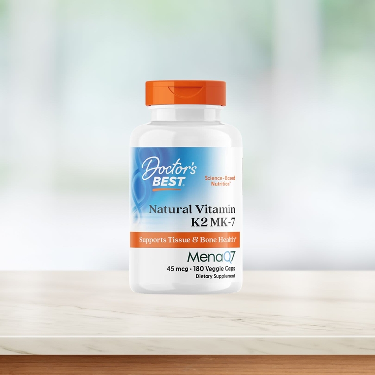 Doctor's Best, натуральный витамин K2 в форме MK-7, 45 мкг, 180 вегетарианских капсул