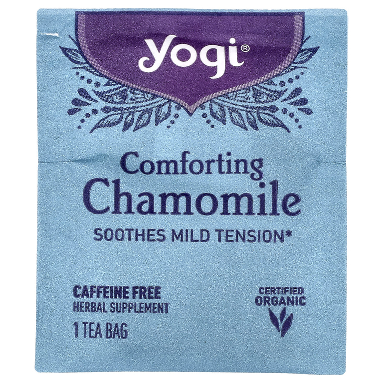 Yogi Tea, успокаивающая ромашка, без кофеина, 16 чайных пакетиков, 24 г (0,85 унции)