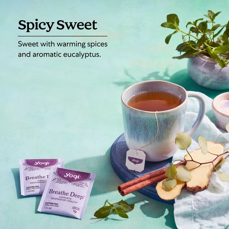 Yogi Tea, чай для здоровья дыхательной системы без кофеина, 16 чайных пакетиков, 32 г (1,12 унции)