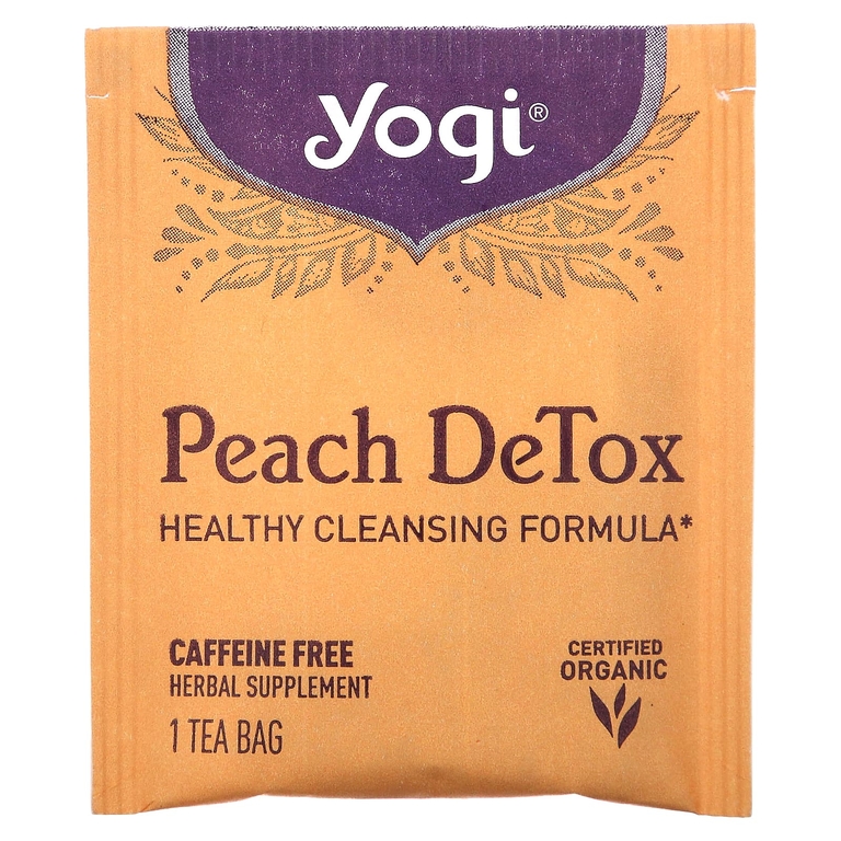 Yogi Tea, чай для очищения ЖКТ с персиком, без кофеина, 16 чайных пакетиков, 32 г (1,12 унций)