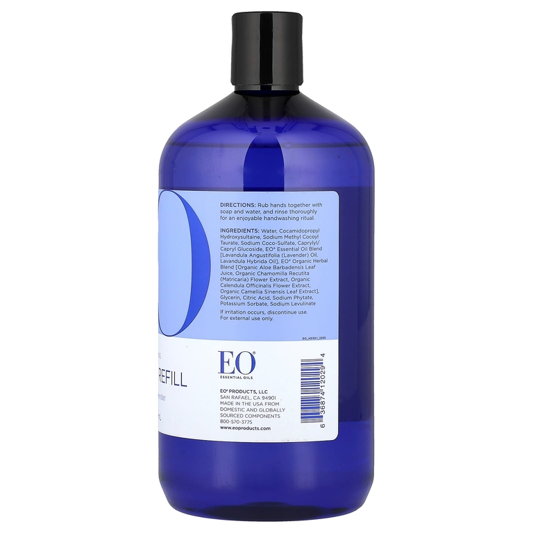 EO Products, мыло для рук, запасной блок, успокаивающая французская лаванда, 946 мл (32 жидк. унции)