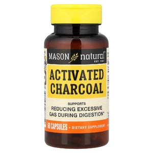 Mason Natural, активированный уголь, 60 капсул (260 мг в 1 капсуле)