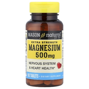 Mason Natural, магний, 500 мг, 100 таблеток