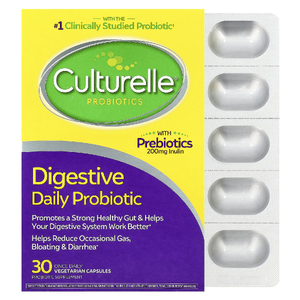 Culturelle, пробиотики, ежедневный пробиотик для пищеварения, 10 миллиардов КОЕ, 30 вегетарианских капсул для приема один раз в день