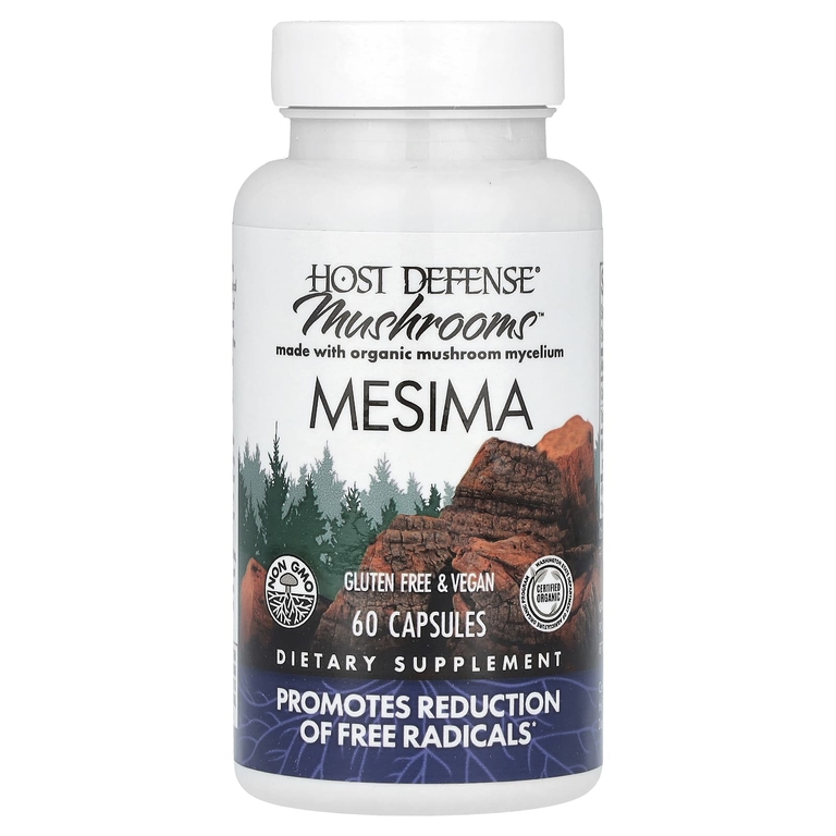 Host Defense, Mushrooms ™, Mesima, 60 капсул (0,5 г в 1 капсуле)