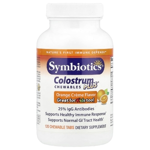 Symbiotics, молозиво, вкус апельсиновый крем, 120 жевательных таблеток