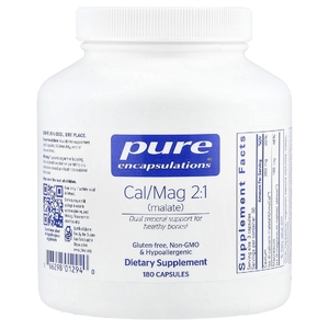 Pure Encapsulations, кальций / магний 2: 1 (малат), 180 капсул