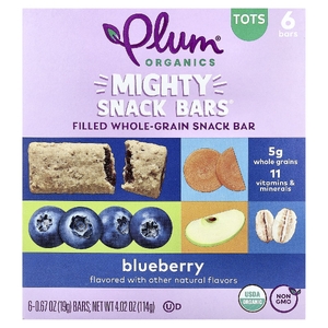 Plum Organics, батончики с голубикой, 6 батончиков по 19 г (0,67 унции)