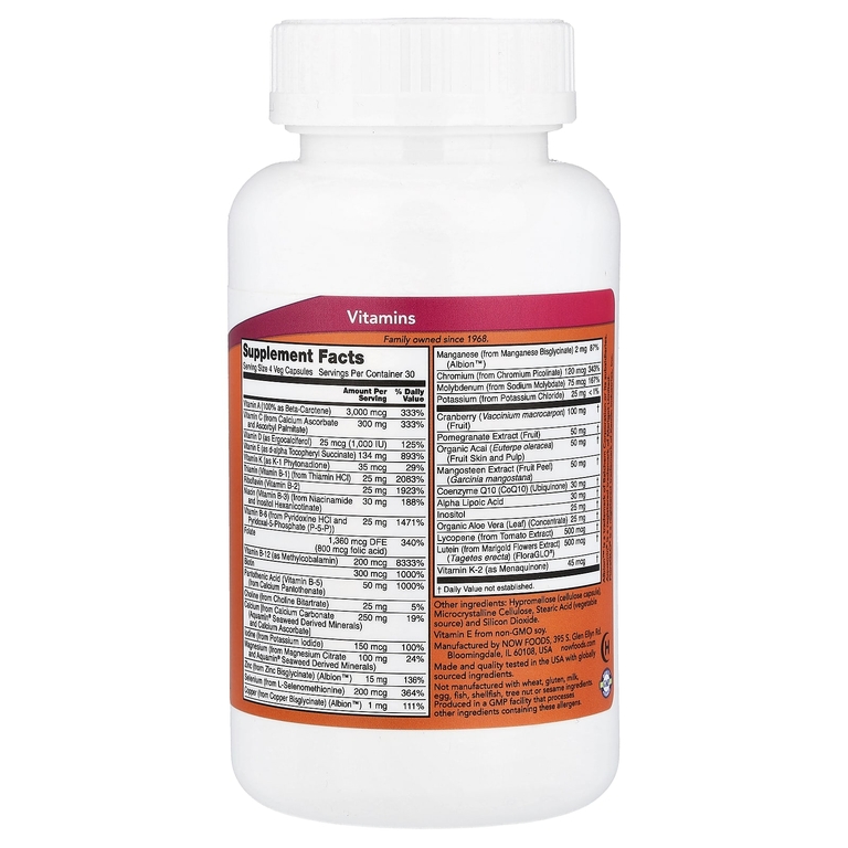 NOW Foods, мультивитамины для женщин Eve™, без железа, 120 растительных капсул