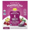 Mamma Chia, органические снеки с семенами чиа, перекус для бодрости, со вкусом клубники и банана, 4 пакетика по 99 г (3,5 унции)