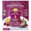 Mamma Chia, органические снеки с семенами чиа, перекус для бодрости, со вкусом клубники и банана, 4 пакетика по 99 г (3,5 унции)