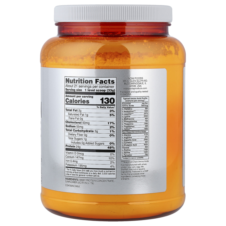 NOW Foods, Спорт, концентрат сывороточного протеина, без добавок, 680 г (1,5 фунта)