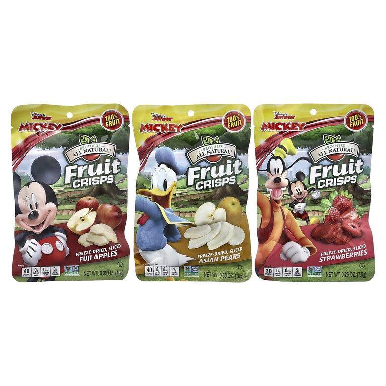 Brothers-All-Natural, фруктовые чипсы, ассорти вкусов, 12 отдельных порционных пакетиков, 113 г (4 унции)