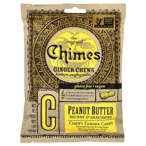 Chimes, жевательные таблетки с имбирем, арахисовая паста, 141,8 г (5 унций)