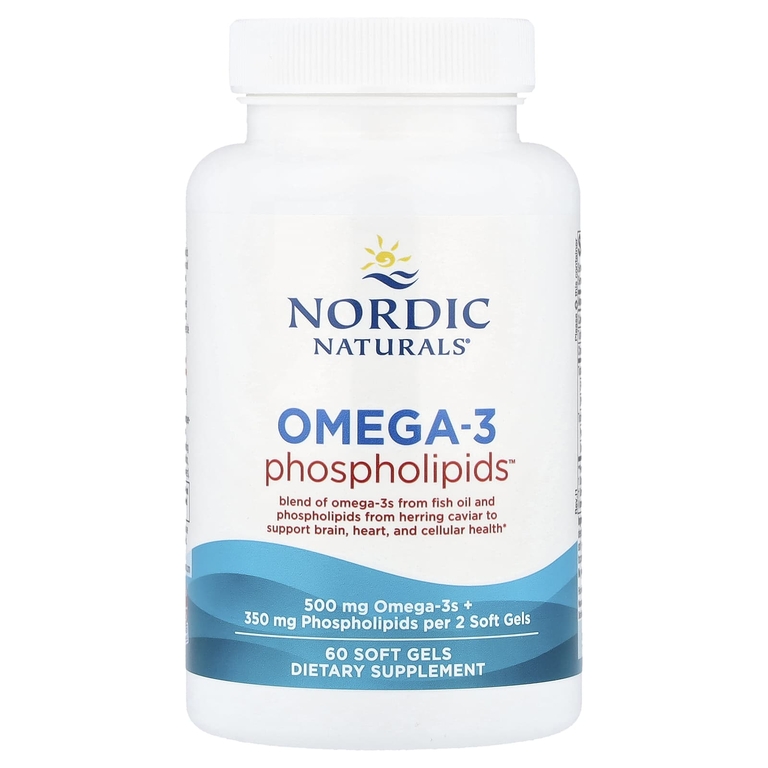 Nordic Naturals, омега-3 и фосфолипиды, 60 желатиновых капсул