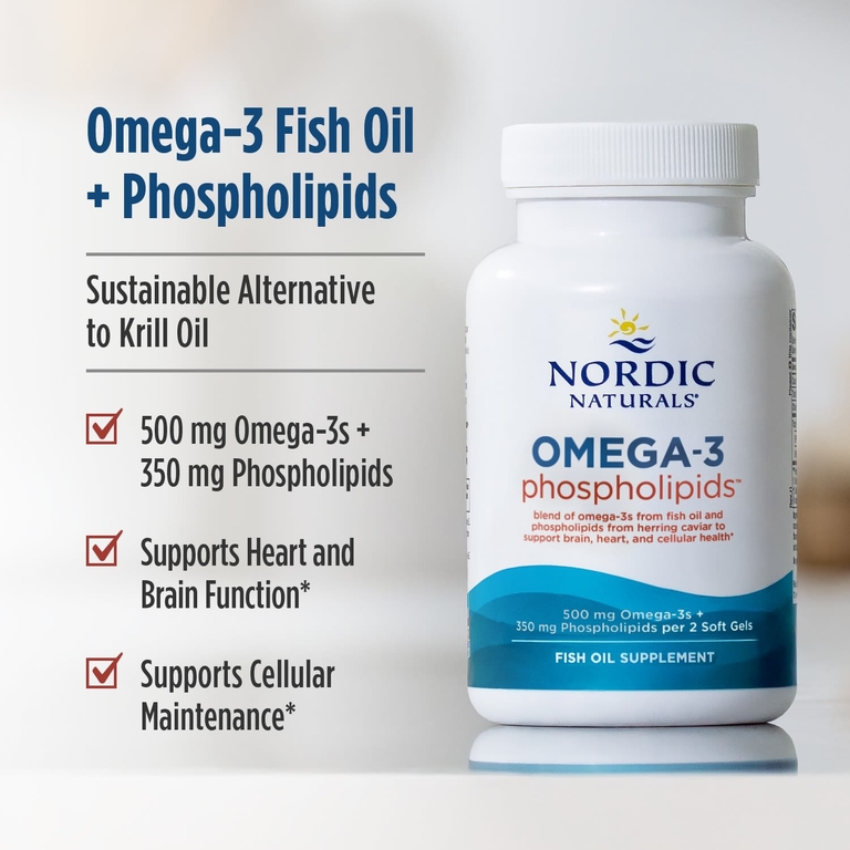 Nordic Naturals, омега-3 и фосфолипиды, 60 желатиновых капсул